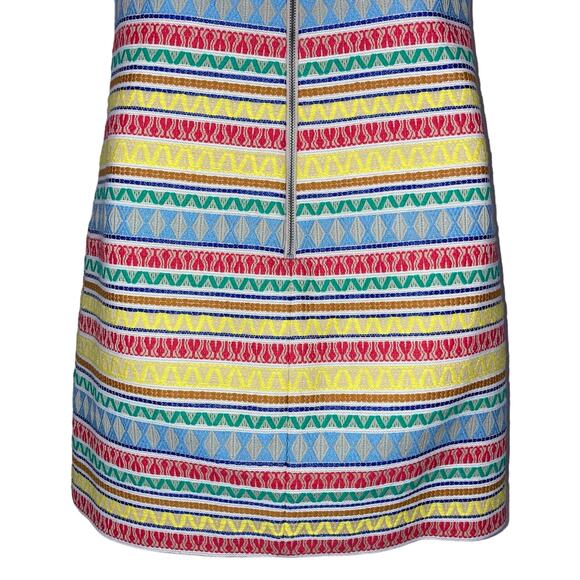 Alice + Olivia Coley Crew Neck Shift Dress Jacquard Stripe Pattern Sleeveless 6 - Picture 10 of 16